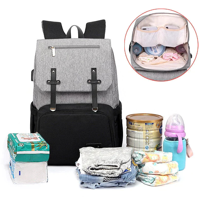 BABY DIAPER BAG WITH USB PORT